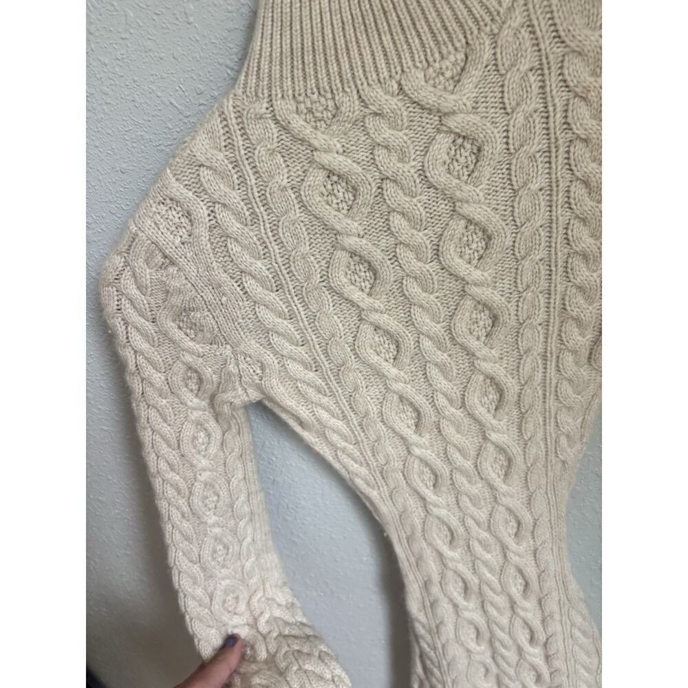 Danielle Guizio Womens Beige Open Back Wool Mini Dress - Picture 4 of 9